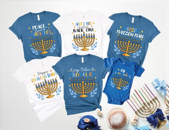 Personalized Hanukkah Matching Shirts, Funny Jewish Family Tees