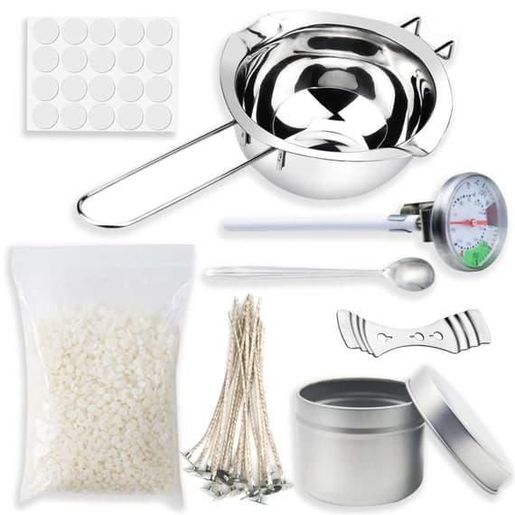 Candle Making Kit, Candle Making Kits for Adults, DIY Candle Making Kit Soy Wax, Candle Tin, Thermometer, Candle Wicks, Wax Melting Pot