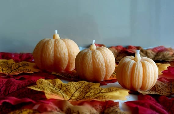 Halloween Scented Pumpkin Candle Set/Set of 3/Autumn Home decoration