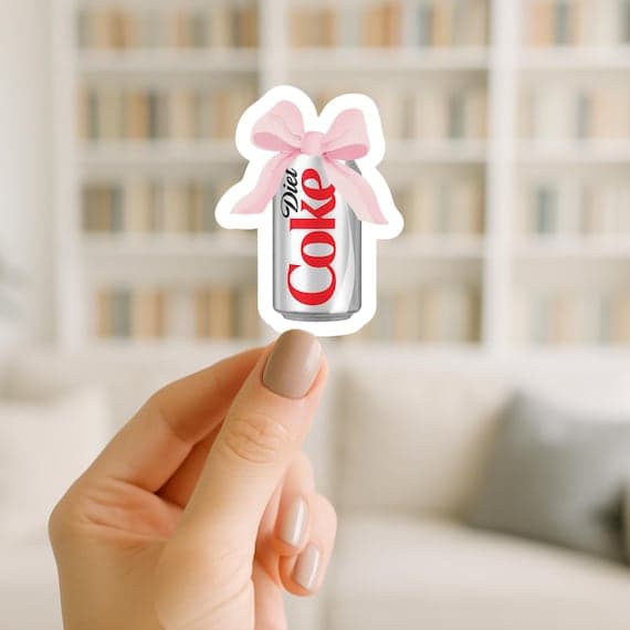 Diet Coke Coquette Sticker/water-resistant sticker/laminated/kindle sticker/laptop sticker/waterbottle sticker/diet coke lover gift