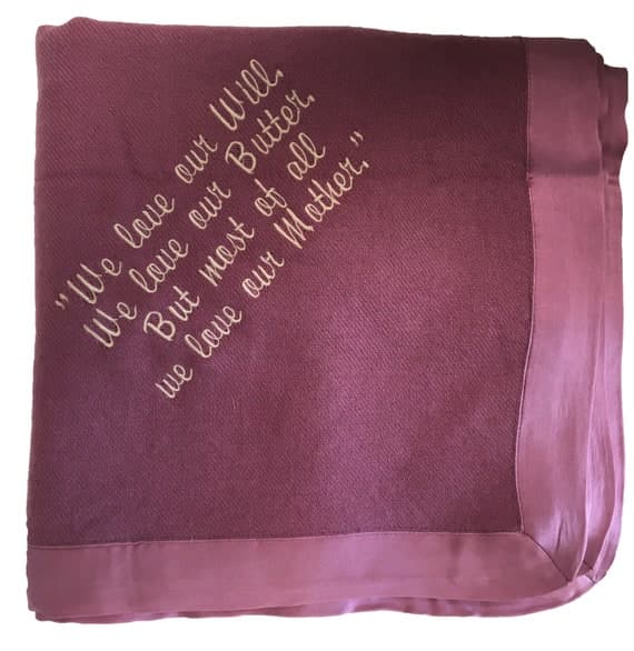 Custom Embroidered 100% Cashmere Baby Blanket with Silk Edge - Many Colors