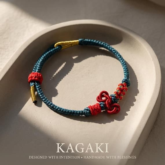 Handwoven Tibetan Braided Bracelet – Lucky Rope Buddhist Knot Spiritual Protection Bracelet Blessing Jewelry for Meditation & Mindfulness